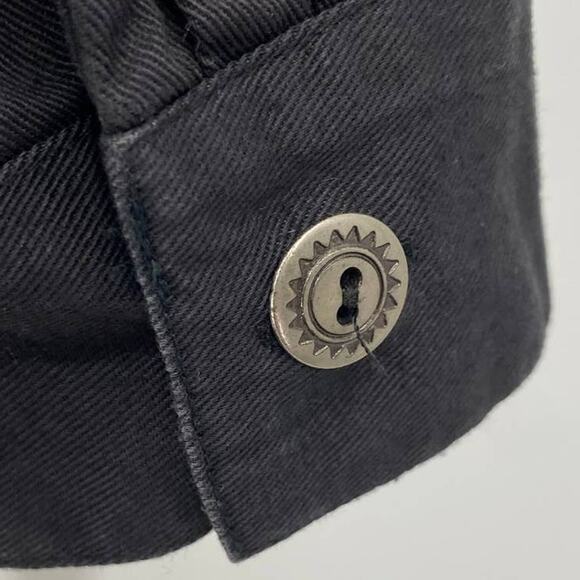 Vintage Western Shirt Cotton Button Down Front Beaded Fringe Black Womens Medium - Picture 9 of 11